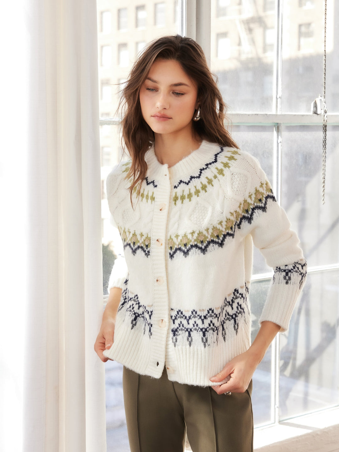 Astrid Fair Isle Cardigan Sweater