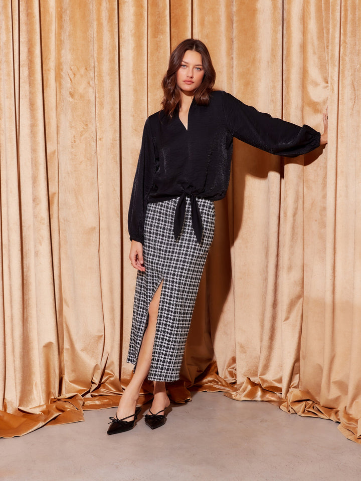 Elyce Front Slit Midi Skirt