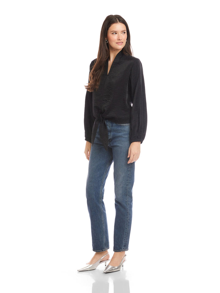 Scarlet Tie Front Top