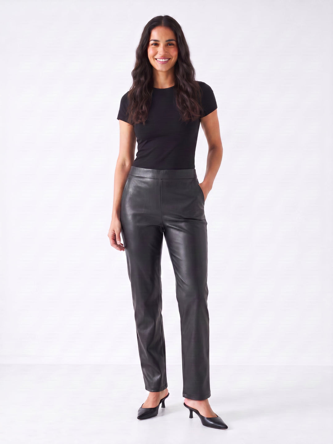 Laurel Faux Leather Straight Leg Pant