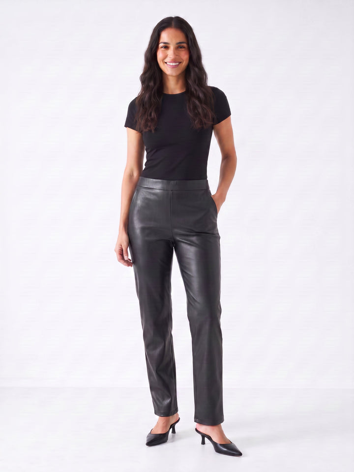 Laurel Faux Leather Straight Leg Pant