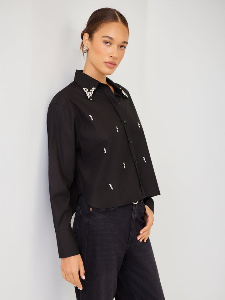 Lisa Embellished Button-Up Top