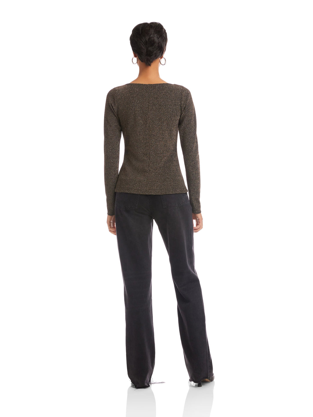 Whitney Metallic V-Neck Top