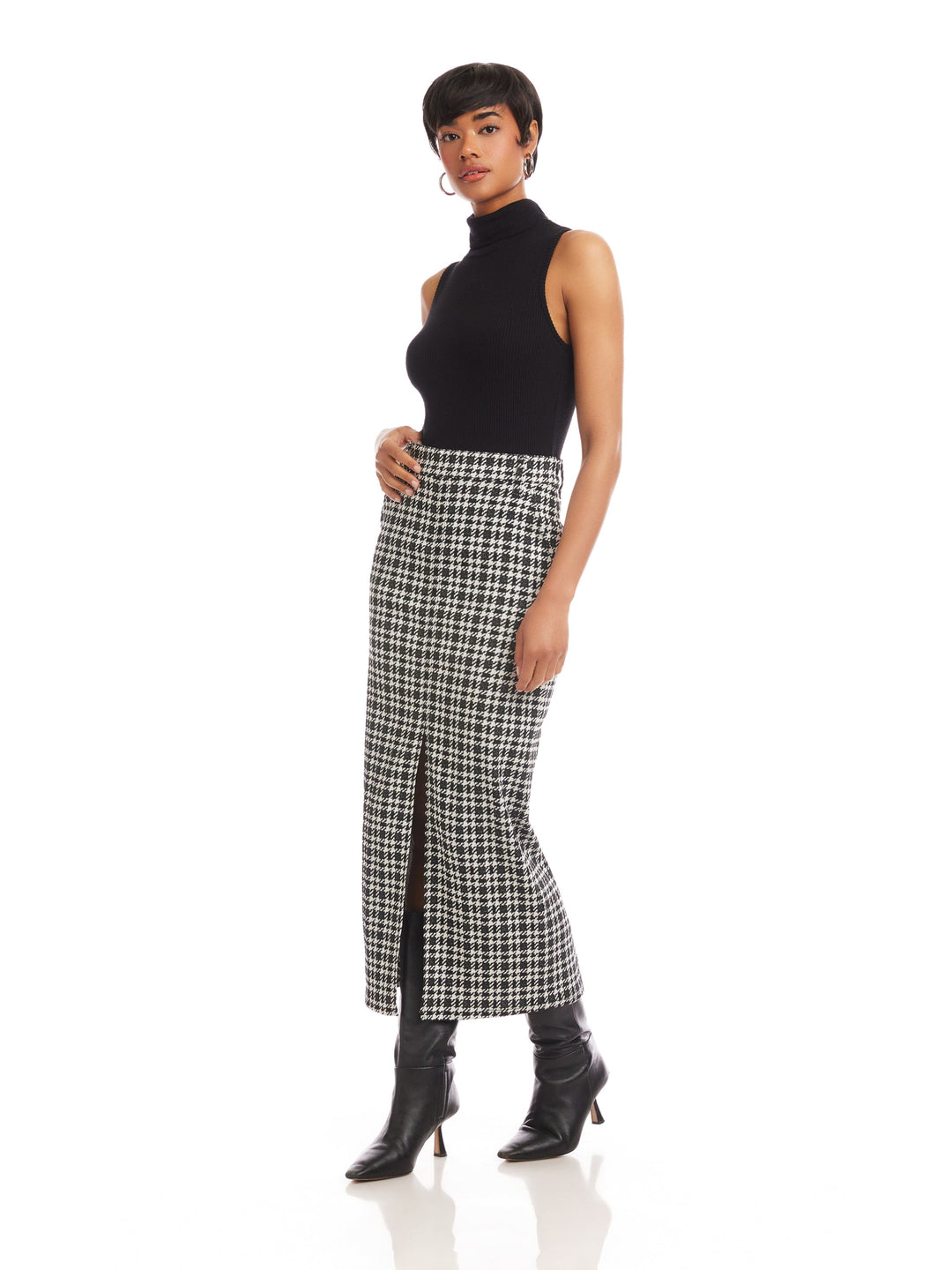 Elyce Front Slit Midi Skirt