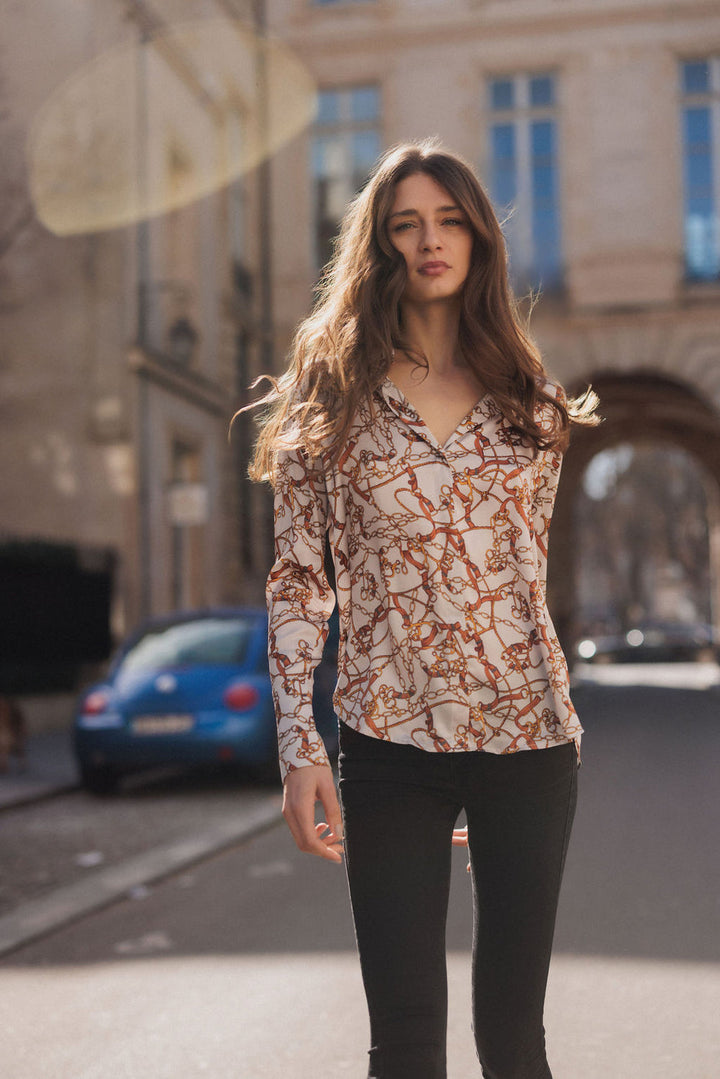 The Daria French Cuff Silk Blouse Monserrat