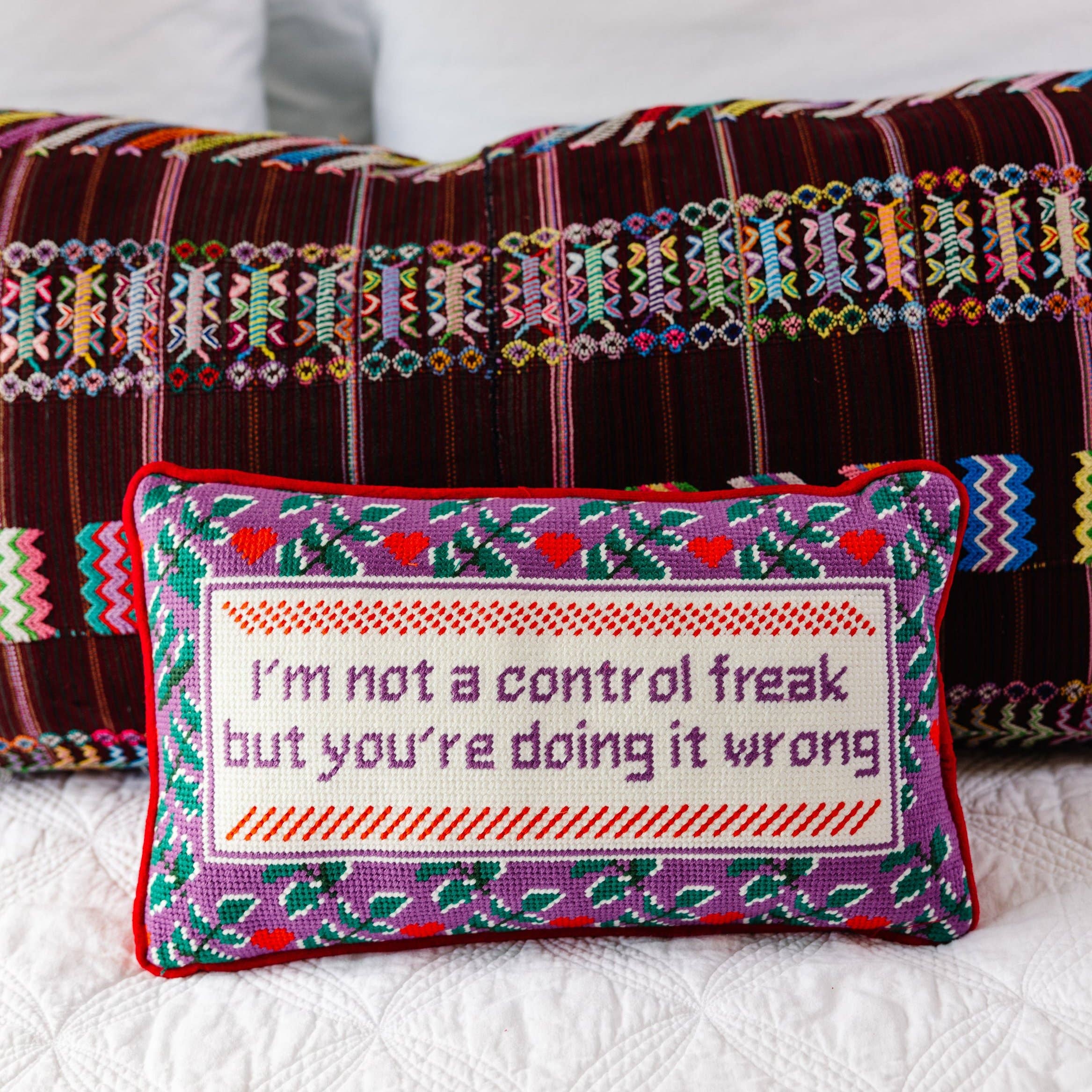 Furbish Studio Needlepoint Throw Pillow - Thumbnail 2