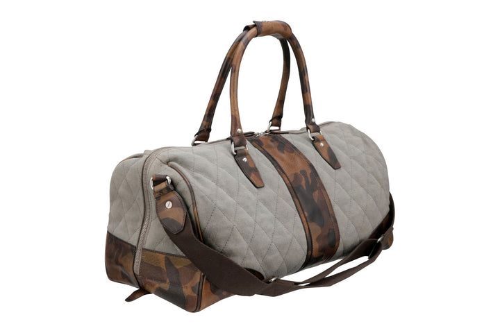 Woodland Quilted Oxford Canvas Duffel in Stone
