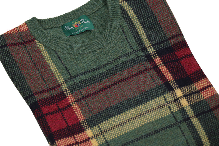 Beadnell Plaid Front Crewneck Sweater
