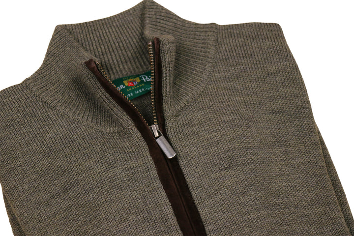 Kinmere Suede Trim Merino Quarter Zip