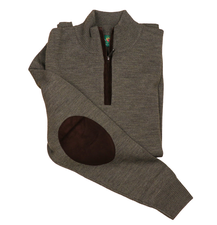 Kinmere Suede Trim Merino Quarter Zip