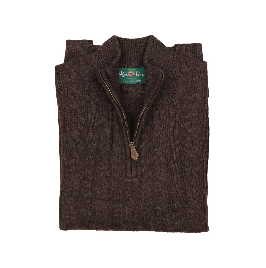 Broadwell Cashmere Cable Knit Quarter Zip