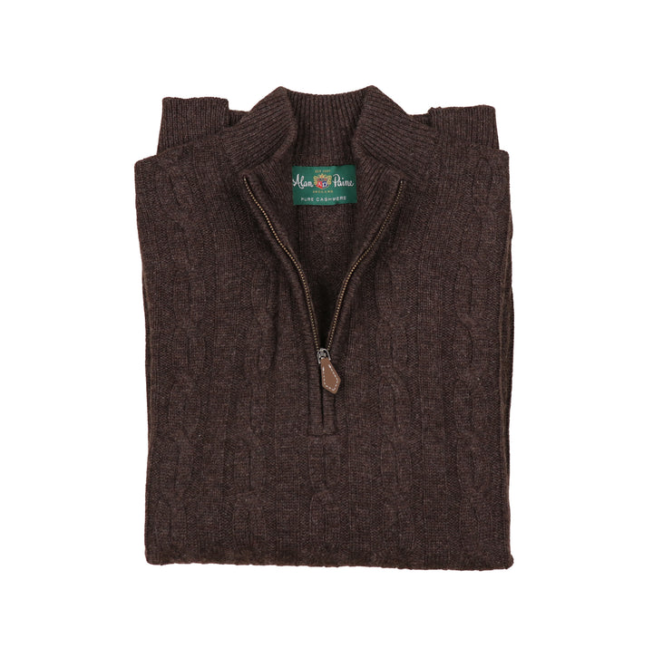 Broadwell Cashmere Cable Knit Quarter Zip