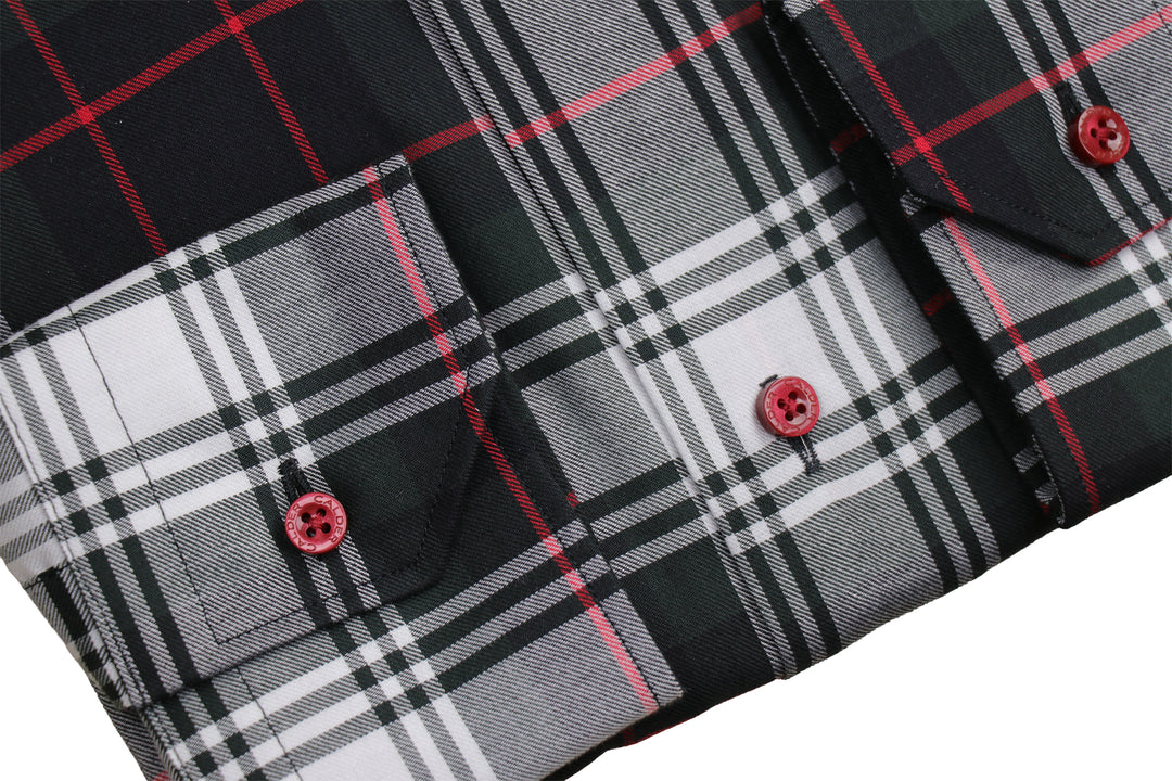 Luxury Exploded Tartan Twill Holiday Sport Shirt