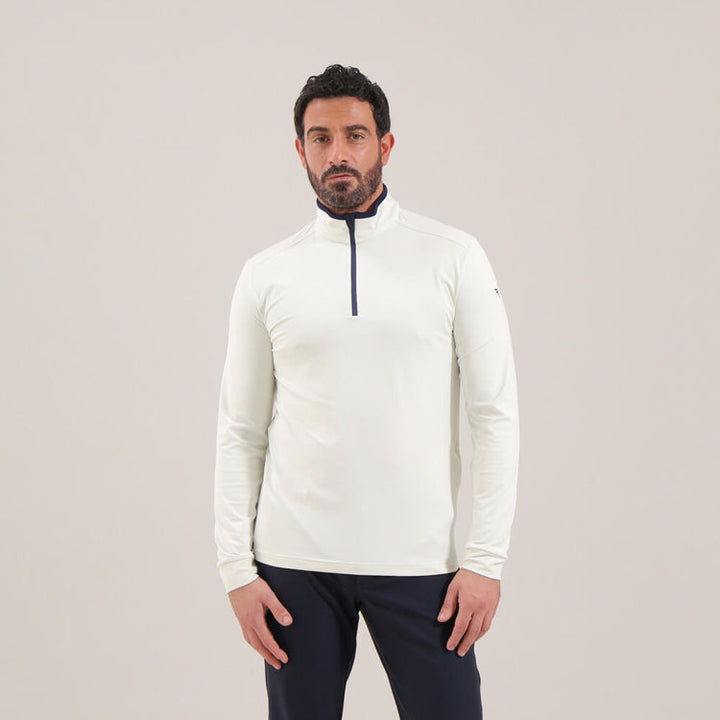 The Toker Lightweight Pro-Therm Quarter Zip in Off White