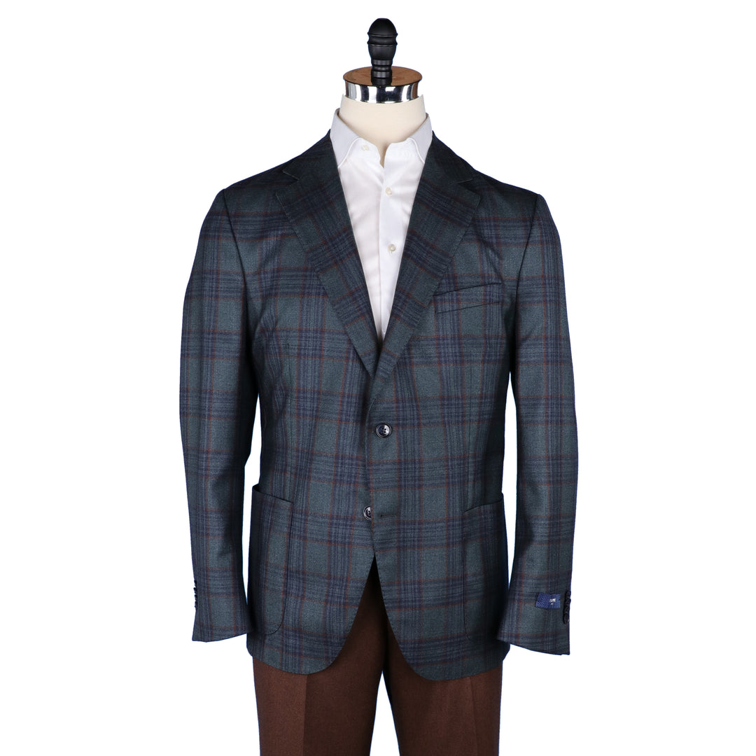 Zephyr Unconstructed Cashmere/Silk Sportcoat in Sage Plaid