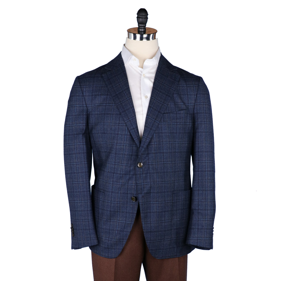 Zephyr Unconstructed Sportcoat in Blue and Brown Check