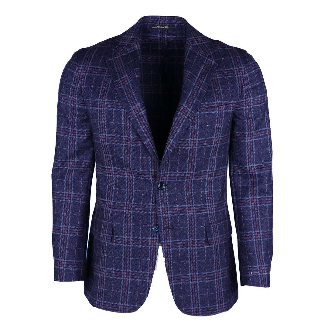 Alba Modern Fit Sportcoat in High Navy Plaid