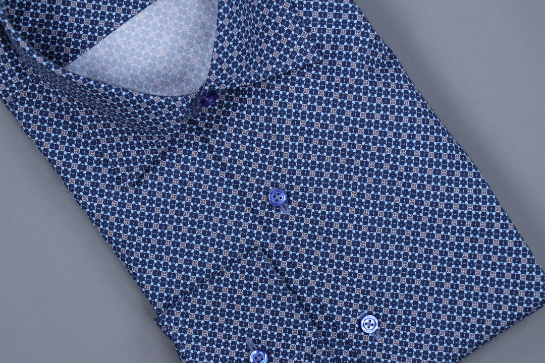 Hampton's Sport Shirt - Ruby & Stone Tile Print