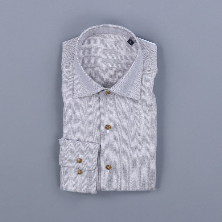 Hampton's Sport Shirt - Pewter Herringbone Flannel