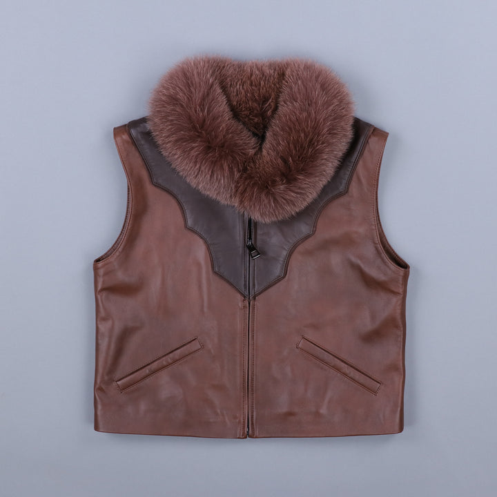 Western Yoke Leather Vest