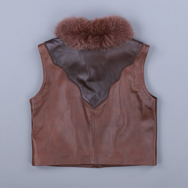 Western Yoke Leather Vest