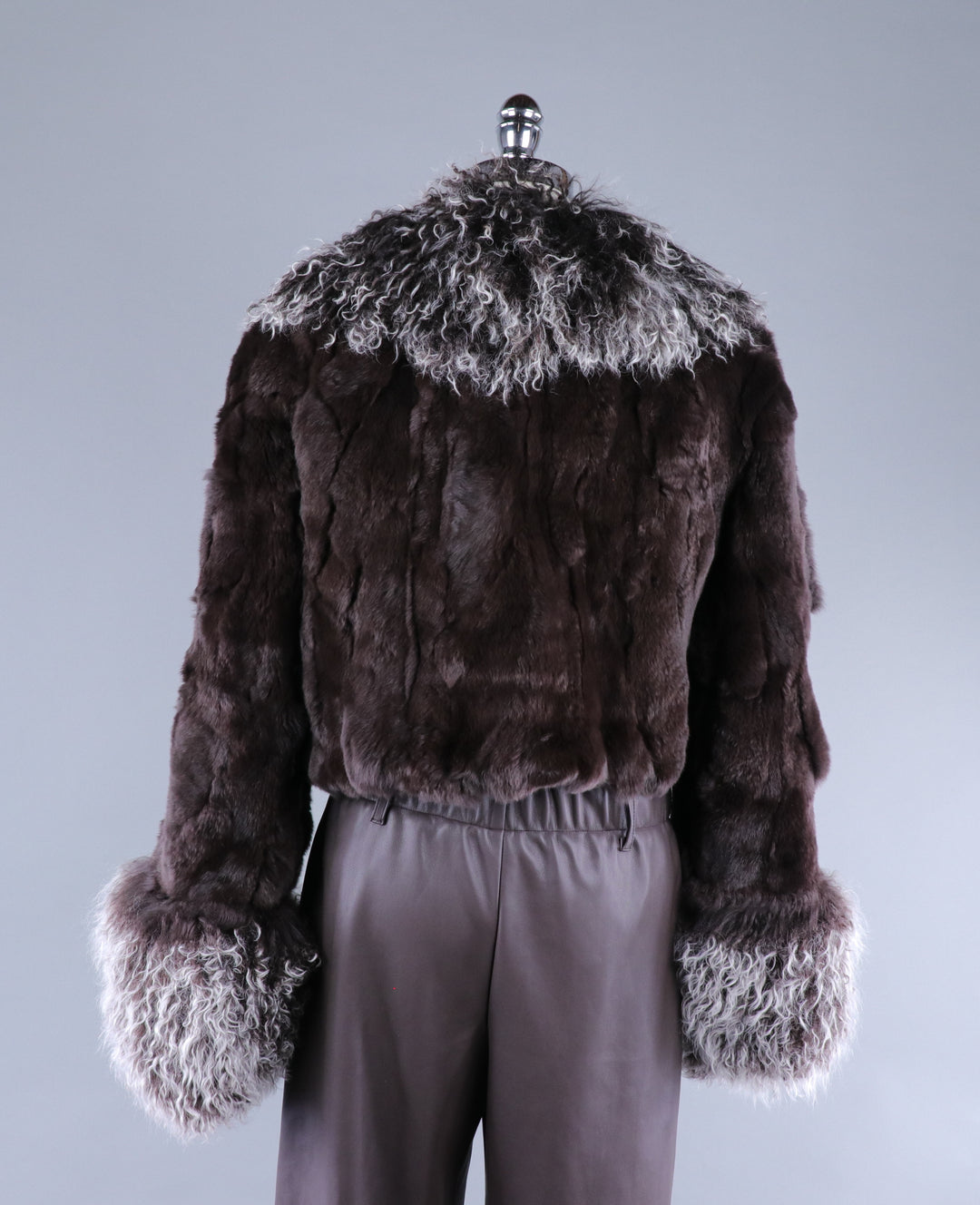 The "Cher" Cropped Fur Jacket Chocolate