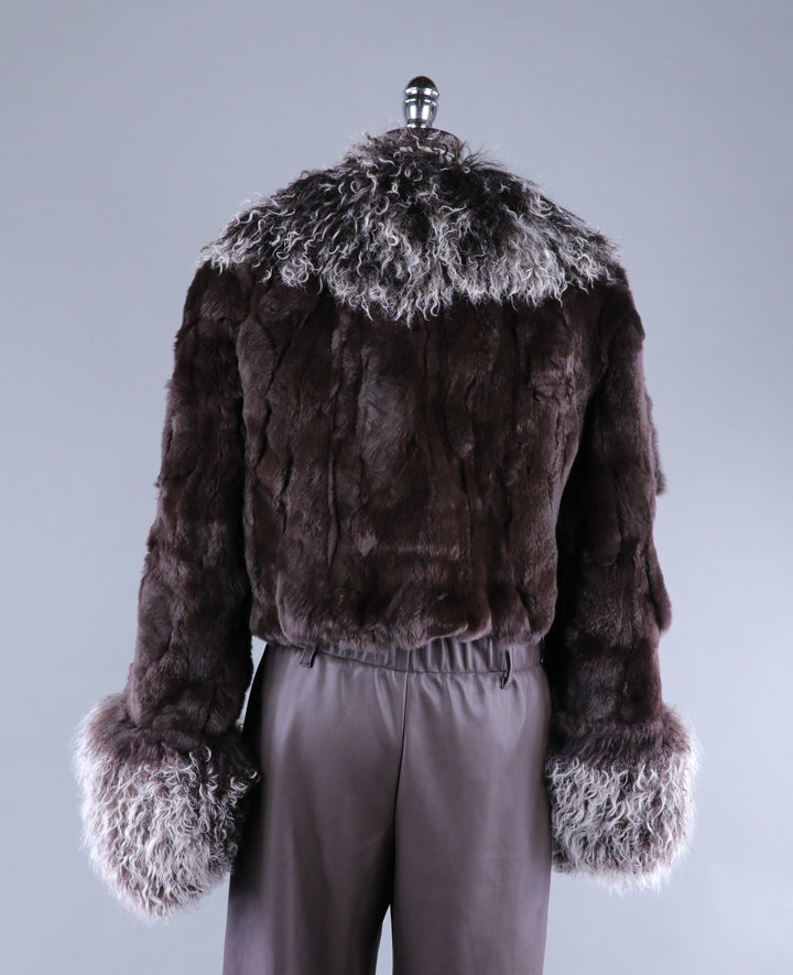 The "Cher" Cropped Fur Jacket Chocolate