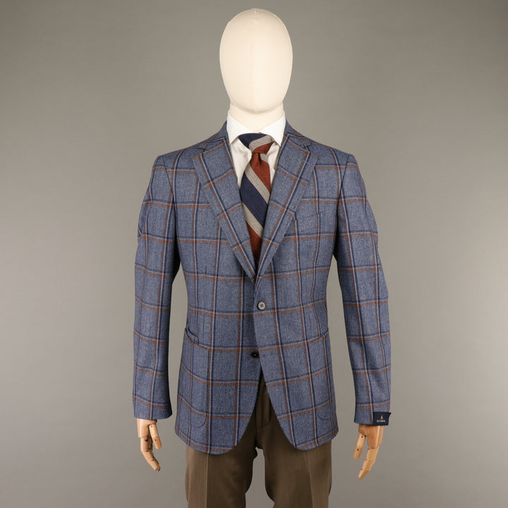 Soho Sportcoat in Denim/Rust Windowpane