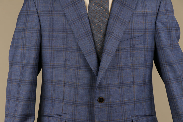 Soho Notch Lapel Sportcoat in Indigo Plaid