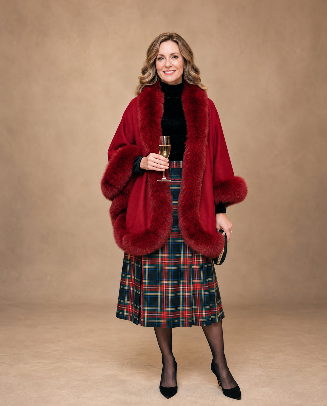 The Catherine Cashmere & Fox Cape