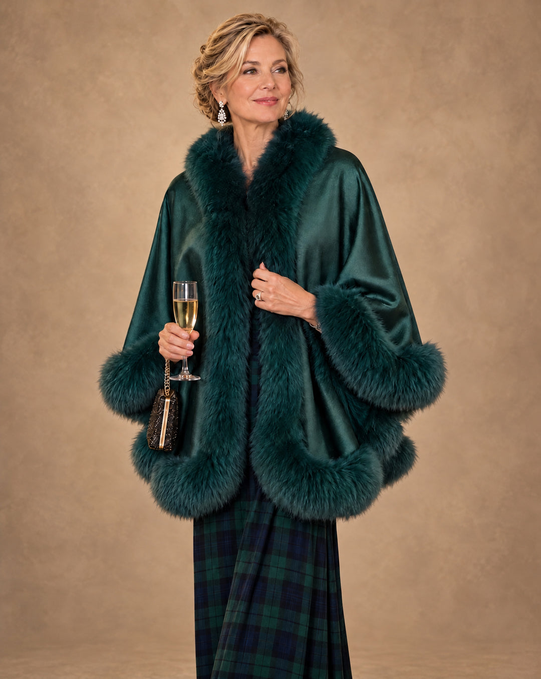 The Catherine Cashmere & Fox Cape