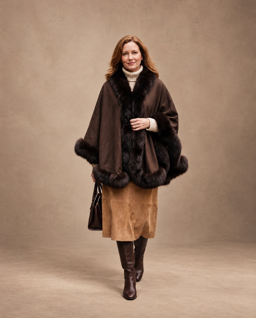 The Catherine Cashmere & Fox Cape