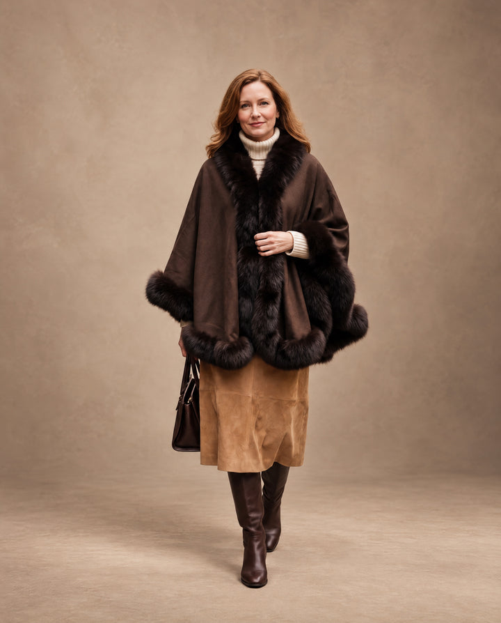 The Catherine Cashmere & Fox Cape