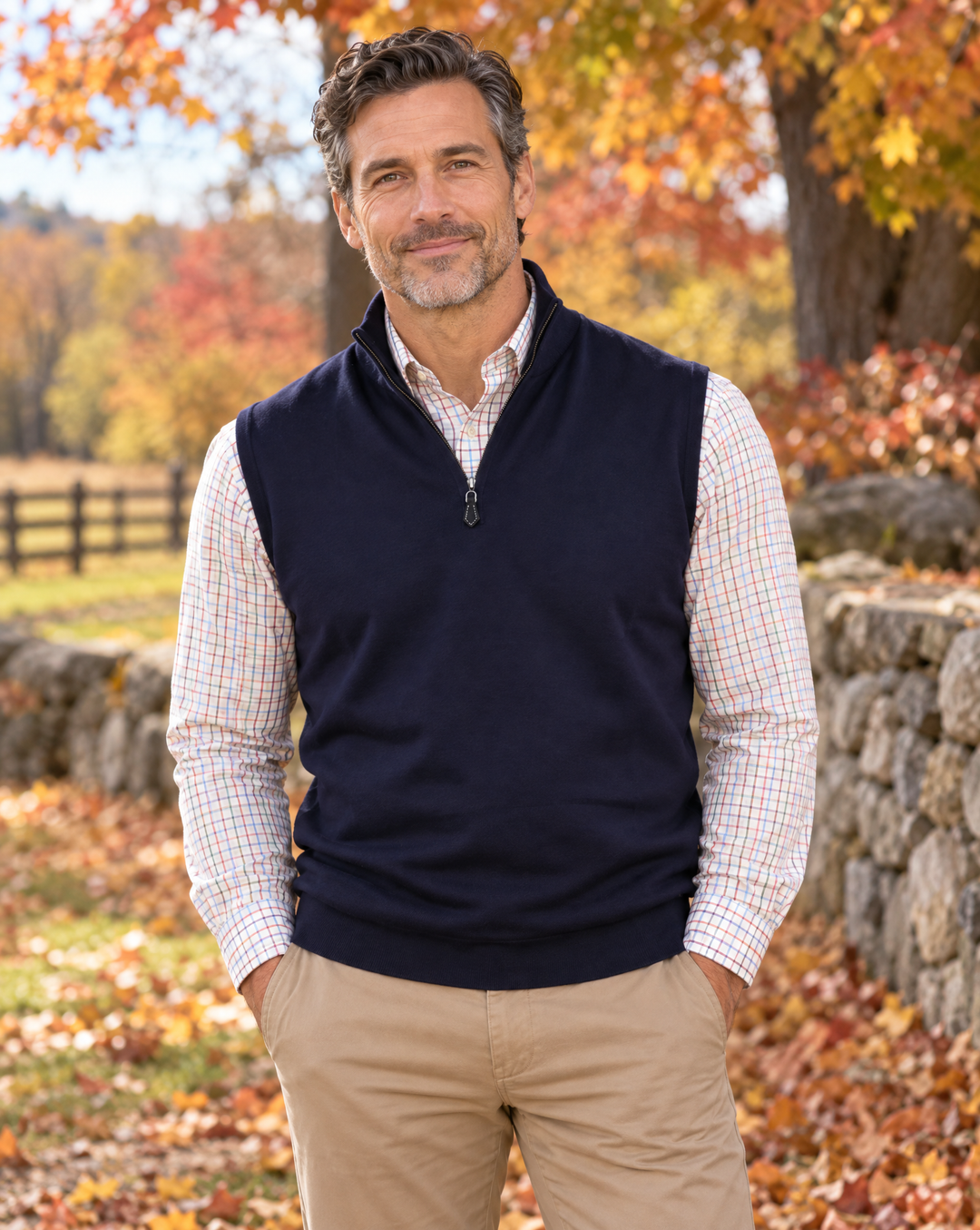 Fewston Merino Quarter Zip Vest