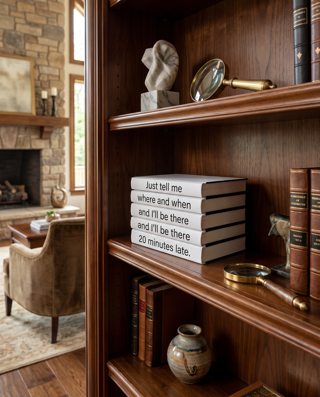 "Tell Me When & I'll Be Late" Decorative Book Set