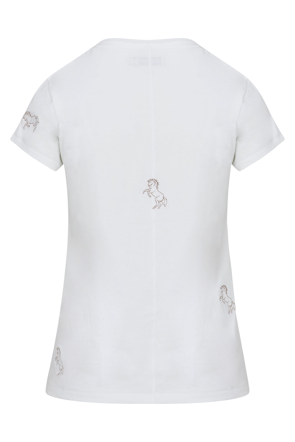 Embroidered Cotton T-Shirt White Horse