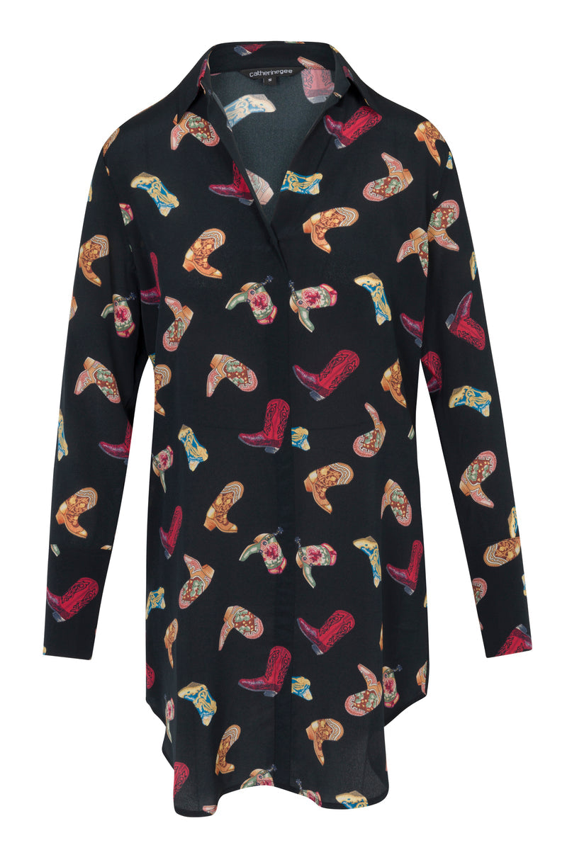 Daria Silk Shirt Dress - Boots