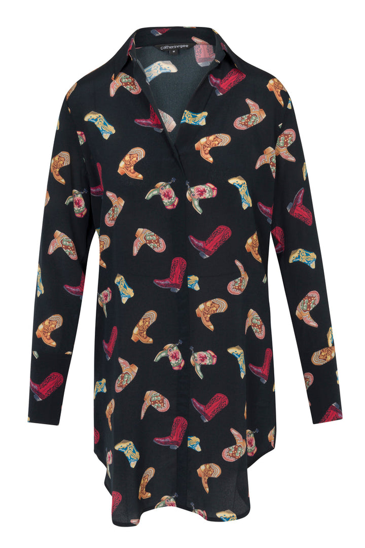 Daria Silk Shirt Dress - Boots