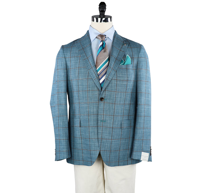 Midland Sportcoat Teal Windowpane