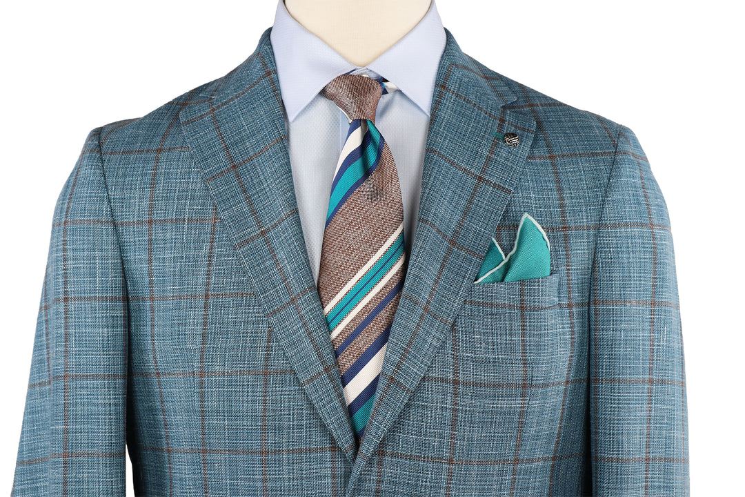 Midland Sportcoat Teal Windowpane