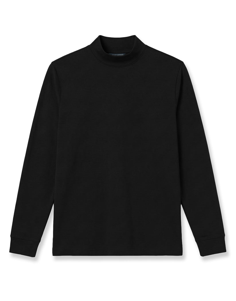 Pima Interlock Mock Turtleneck