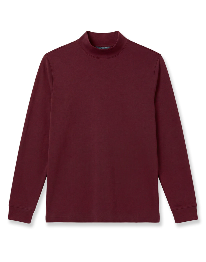 Pima Interlock Mock Turtleneck