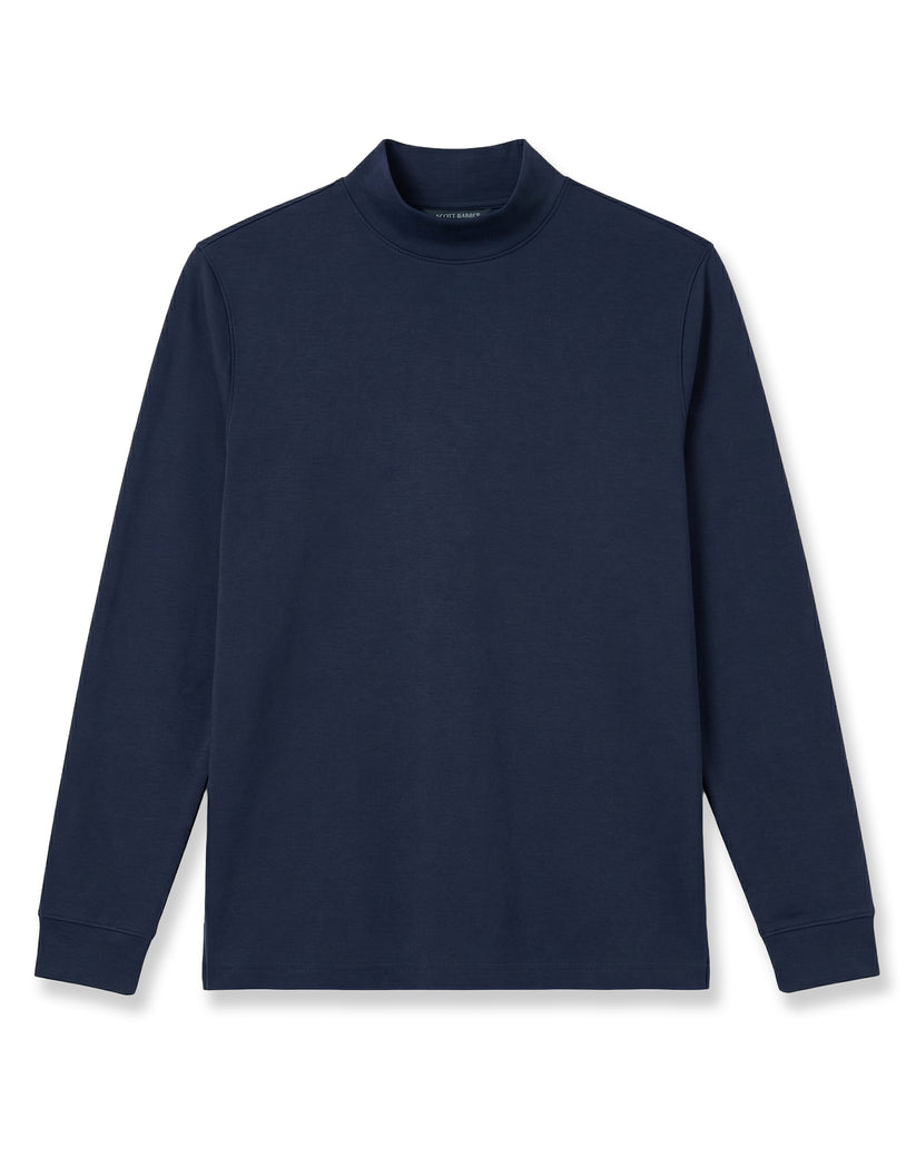 Pima Interlock Mock Turtleneck