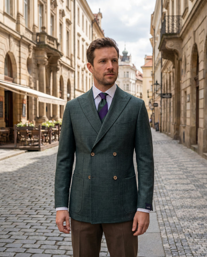Kenton Double Breasted Sportcoat in Evergreen