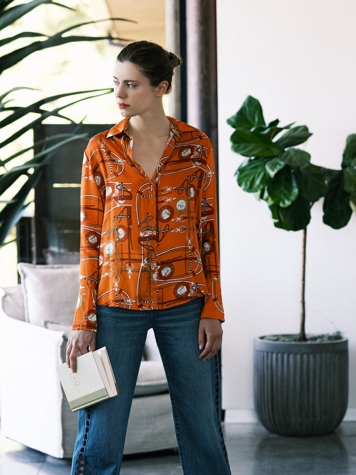 The Daria French Cuff Silk Blouse Monserrat