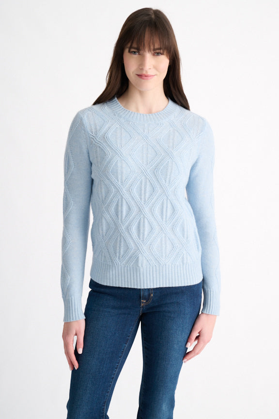 Cashmere Diamond Cable Crew