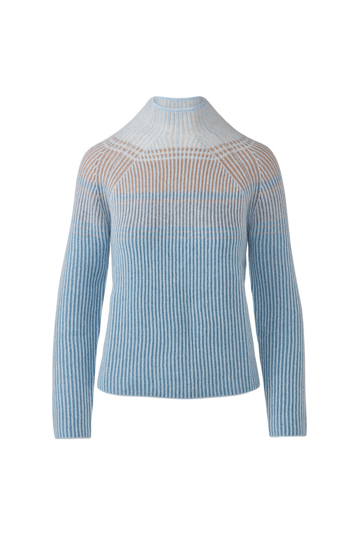 Plaited Cashmere Colorblock Funnel Sweater