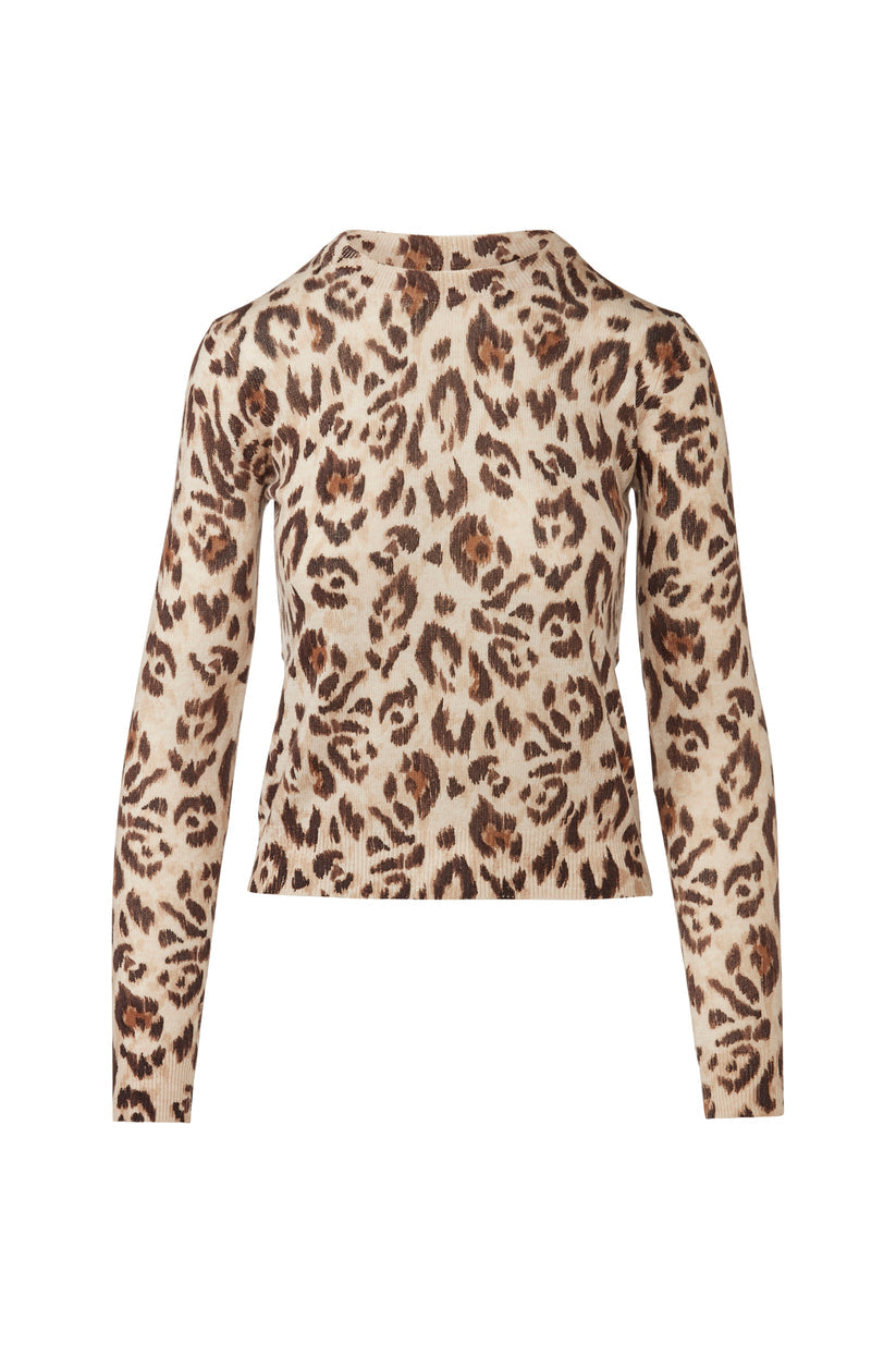 Animal Print Cashmere Crewneck