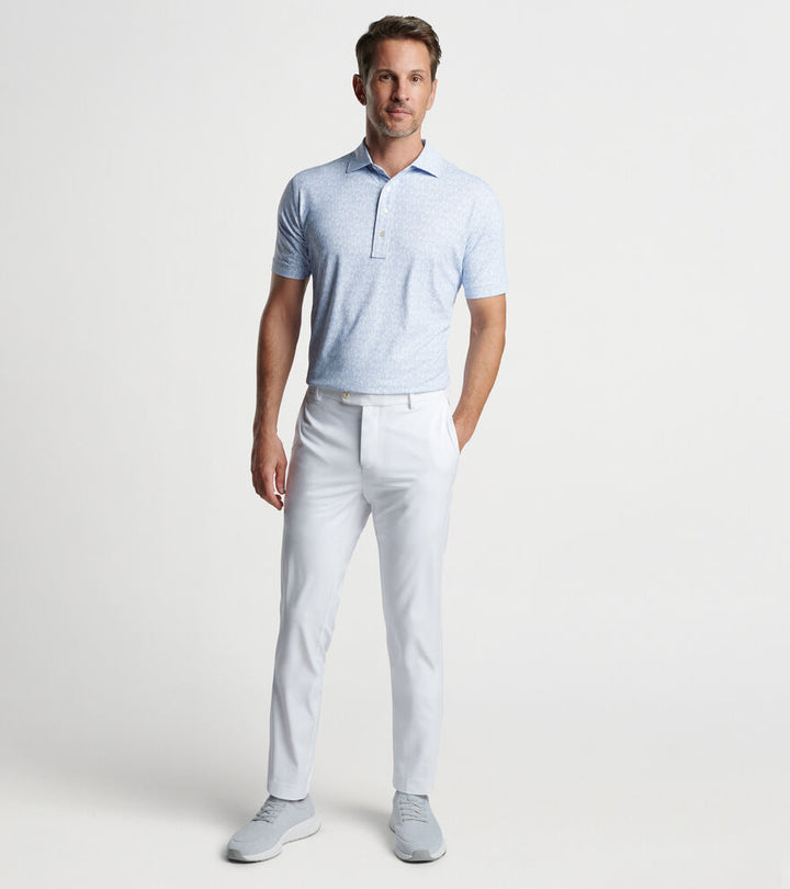 Rhythm Performance Jersey Polo in White/Blue Pearl