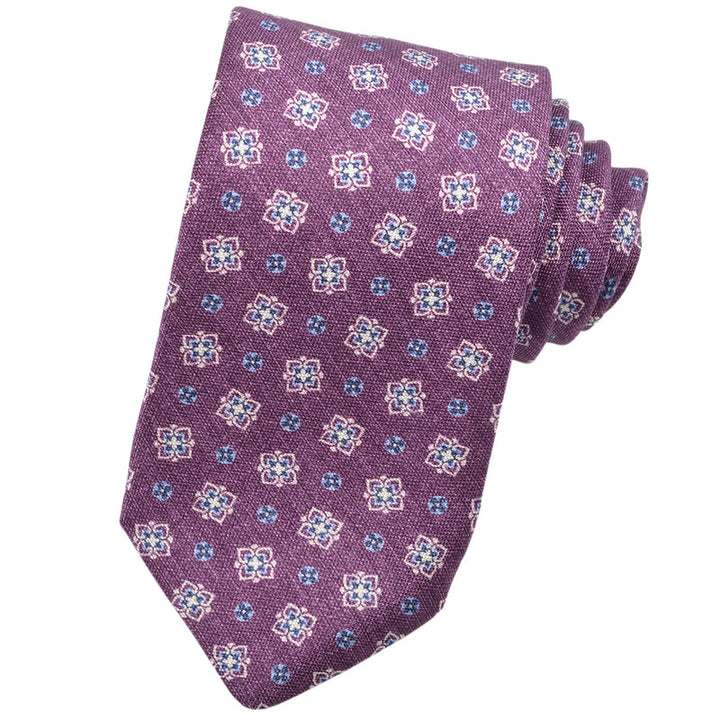Italian Silk Printed Panama Medallion Necktie